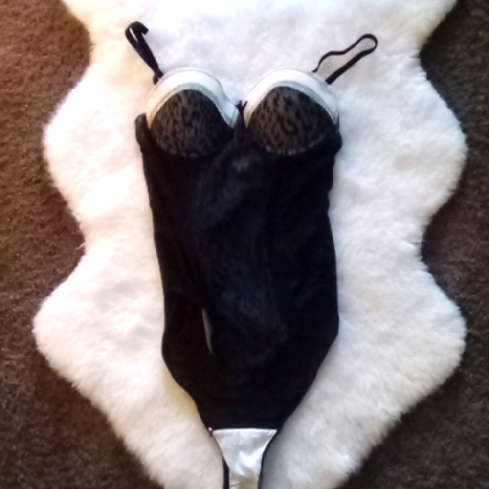 Leopard Padded Corset Bodysuit Sz M